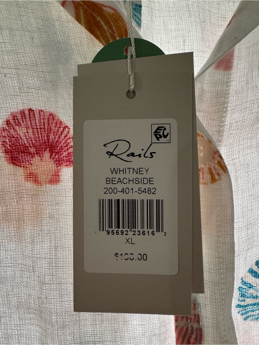 Rails White Shell-Print Button Down Shirt - Picture 3 of 4